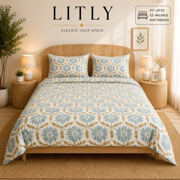 Cotton_Floral_Print_Double_Bedsheet_Set