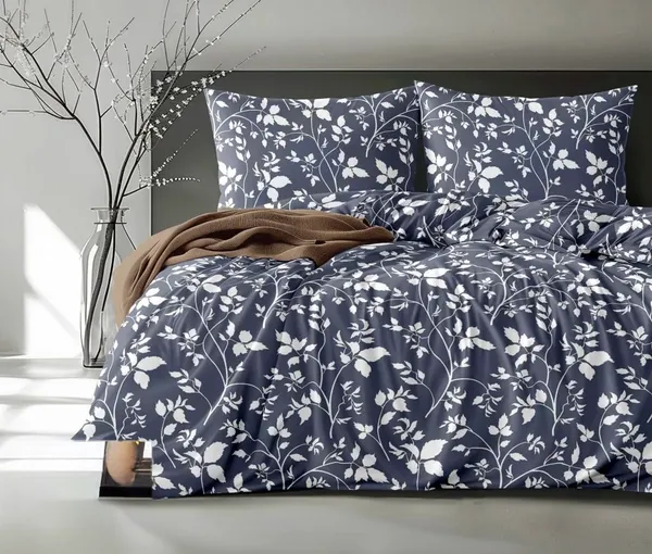 Grey_Floral_Print_Flat_Bedsheet