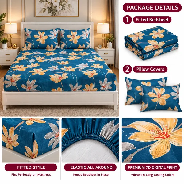 Premium_Cotton_Floral_Print_Elastic_Fitted_King_Bedsheet_with_2_Pillow_Covers_(72x78_Upto_8_Inches)_&_360_Degree_Elasticated