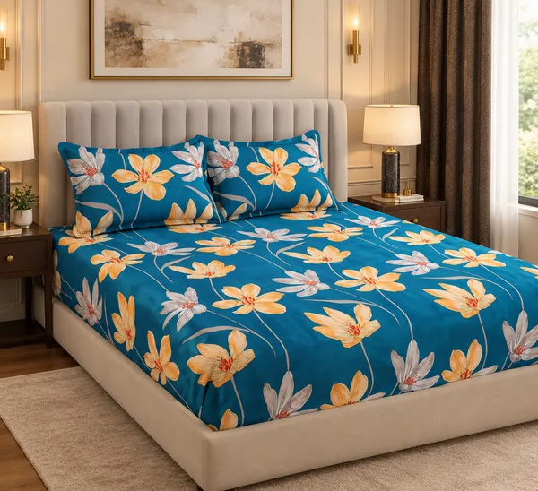 Premium_Cotton_Floral_Print_Elastic_Fitted_King_Bedsheet_with_2_Pillow_Covers_(72x78_Upto_8_Inches)_&_360_Degree_Elasticated