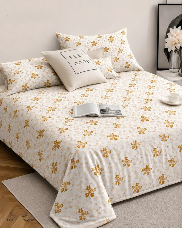 Fabric_Floral_Print_Bedsheet_With_Pillow_Covers