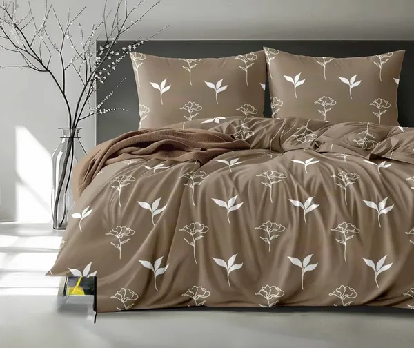 Brown_Botanical_Print_Flat_Bedsheet