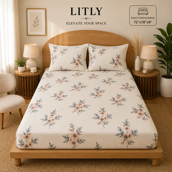 Cotton_Floral_Print_Double_Bedsheet_Set
