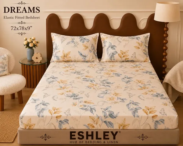 Floral_Print_Elastic_Fitted_Bedsheet