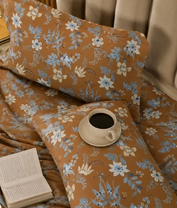 Brown_Floral_Print_Flat_Bedsheet
