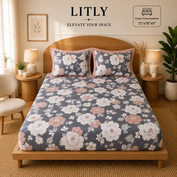 Cotton_Floral_Print_Double_Bedsheet_Set
