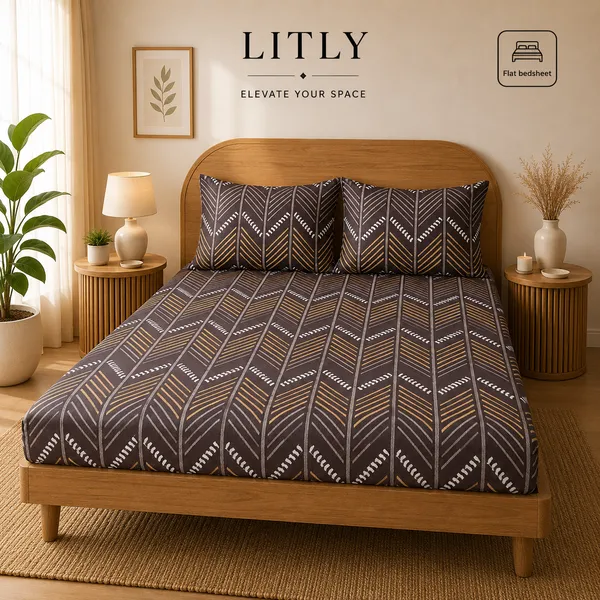 Brown_Geometric_Print_Flat_Bedsheet