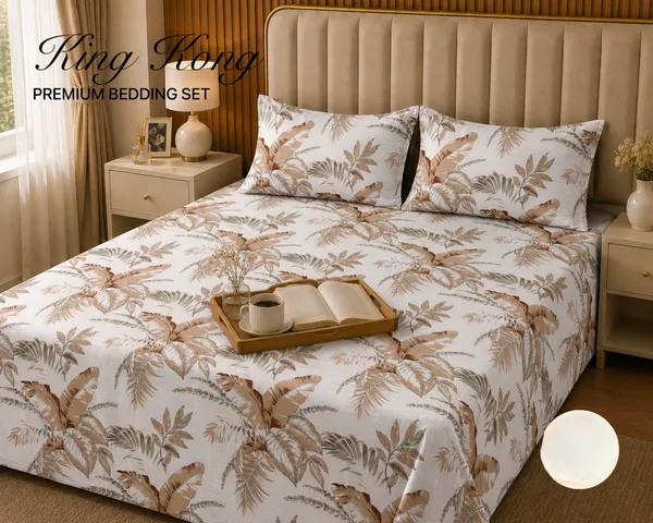 Botanical_Floral_Print_King_Size_Flat_Bedsheet_Set