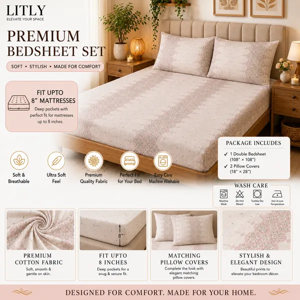 Cotton_Fitted_Geometric_Print_Double_Bedsheet_Set
