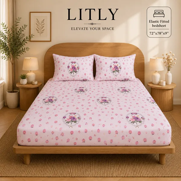 Cotton_Floral_Print_Double_Bedsheet_Set