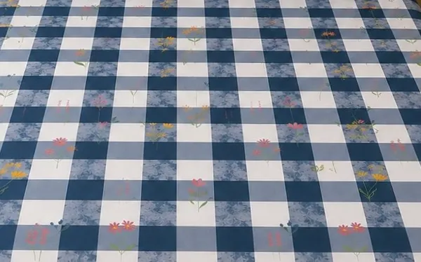 Cotton_Checkered_Floral_Print_Double_Bedsheet_Set