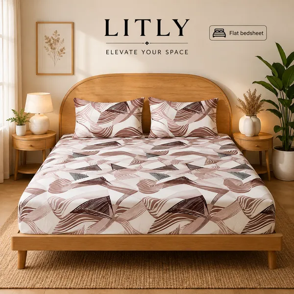 LITLY_Abstract_Geometric_Print_Flat_Bedsheet