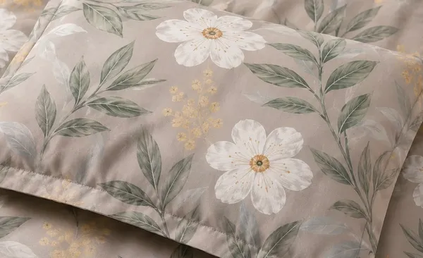 Beige_Floral_Print_Flat_Bedsheet
