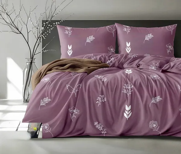 Purple_Botanical_Floral_Print_Flat_Bedsheet_Set
