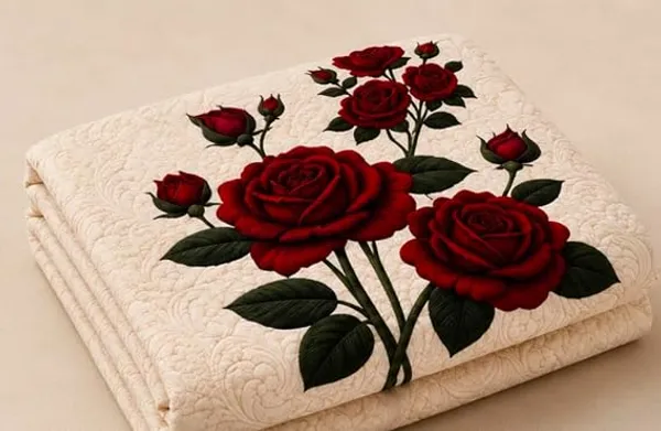 Quilted_Red_Rose_Floral_Bedspread_Set