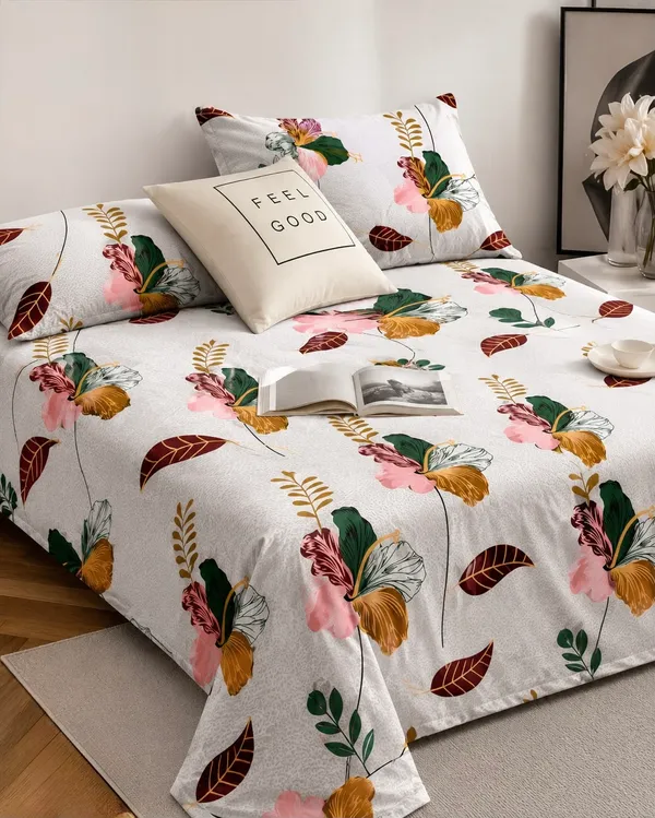 White_Botanical_Floral_Print_Bedsheet
