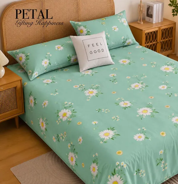 Mint_Green_Floral_Print_Bed_Sheet_Set