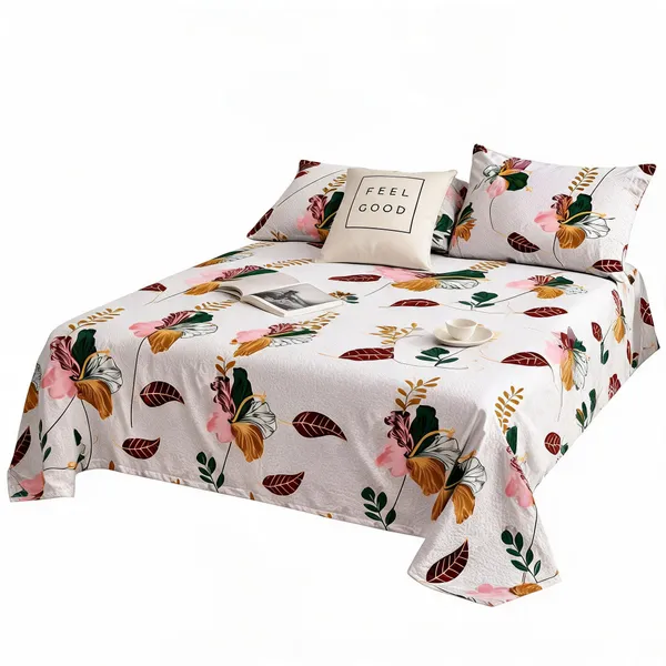 White_Cotton_Botanical_Floral_Print_Bedsheet