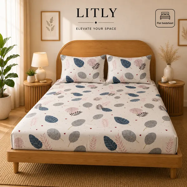 Leaf_Print_Flat_Bedsheet