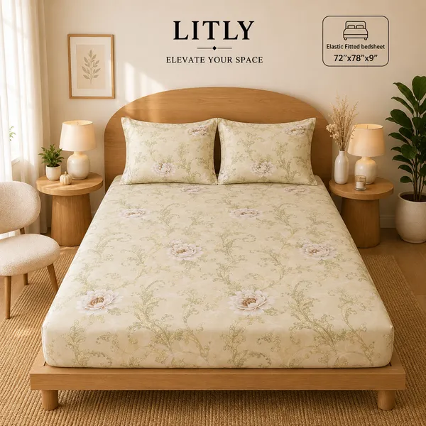 Cotton_Floral_Print_Double_Bedsheet_Set