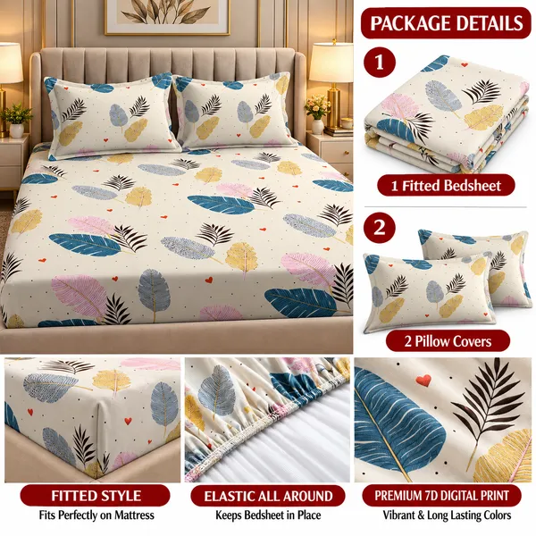 Premium_Cotton_Floral_Print_Elastic_Fitted_King_Bedsheet_with_2_Pillow_Covers_(72x78_Upto_8_Inches)&_360_Degree_Elasticated