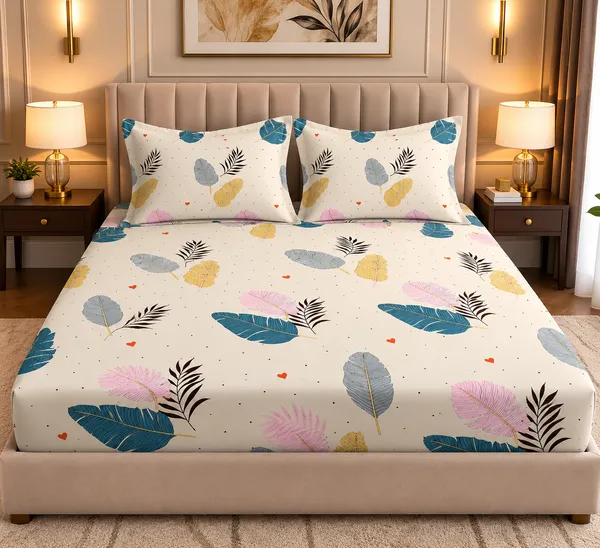 Premium_Cotton_Floral_Print_Elastic_Fitted_King_Bedsheet_with_2_Pillow_Covers_(72x78_Upto_8_Inches)&_360_Degree_Elasticated