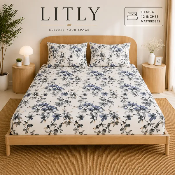 Cotton_Floral_Print_Double_Bedsheet_Set