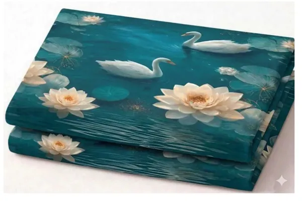 Teal_Swan_Floral_Print_Bedsheet_Set