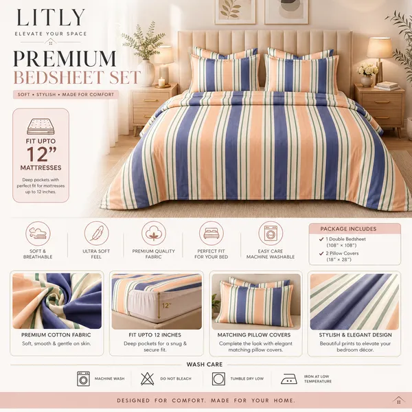 Cotton_Modern_Striped_Double_Bedsheet_Set