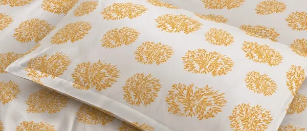 White_Gold_Floral_Print_Flat_Bedsheet