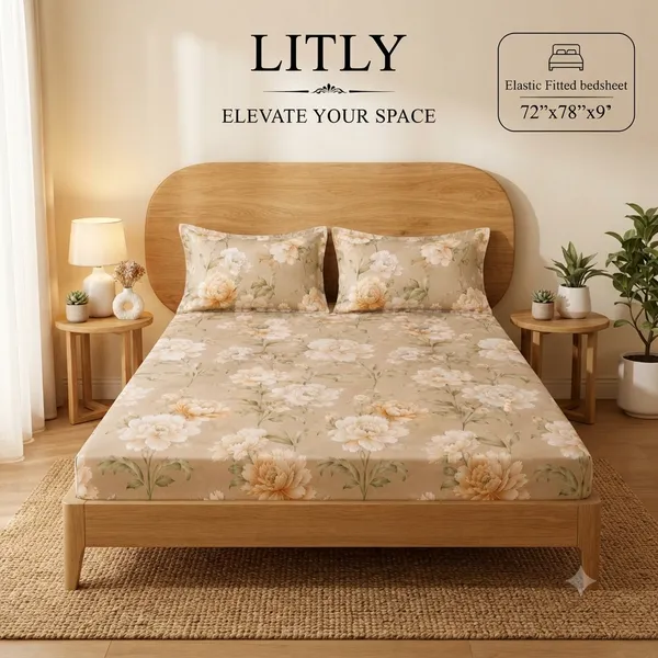 Cotton_Floral_Print_King_Size_Bedsheet_Set