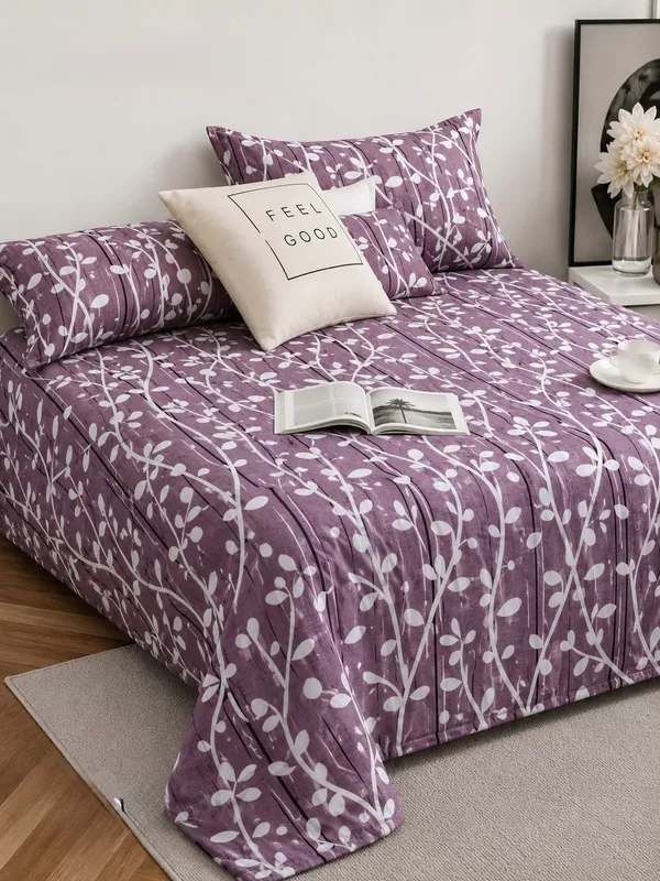 Floral_Print_Purple_Bed_Sheet_Set
