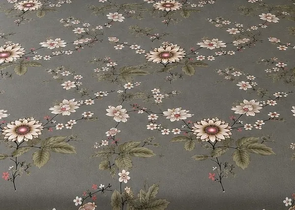 Grey_Floral_Print_King_Size_Fitted_Bedsheet