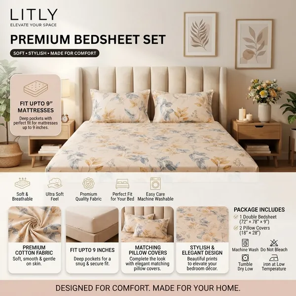 Floral_Print_Elastic_Fitted_Bedsheet