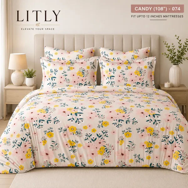 Cotton_Floral_Print_King_Size_Bedsheet