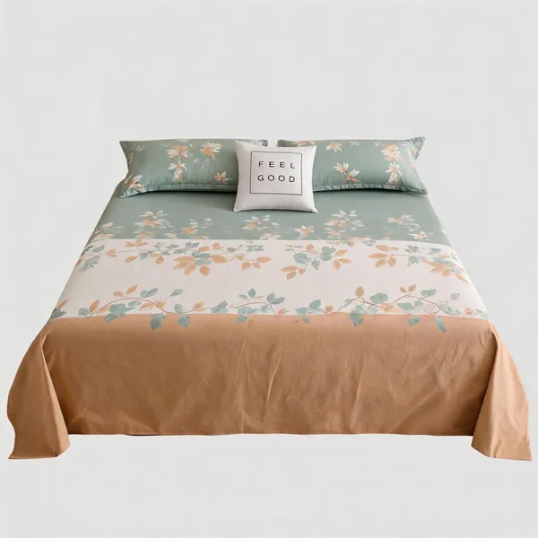 Sage_Green_Cotton_Botanical_Floral_Print_Sage_King_Size_Bedsheet
