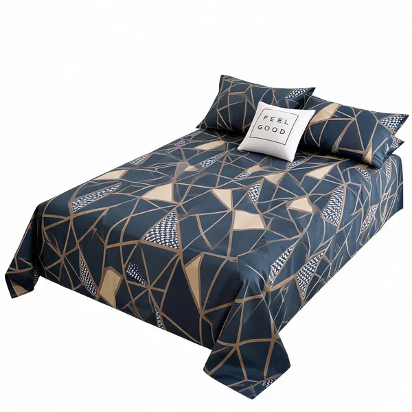 Blue_Cotton_Modern_Geometric_Print_Bedding_Set