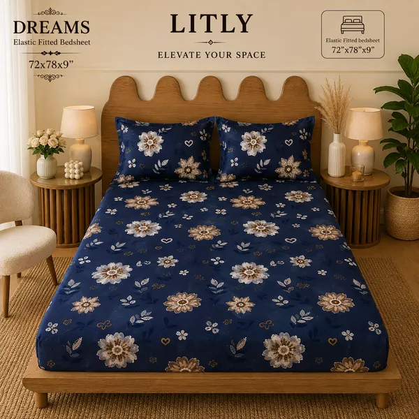 Cotton_Floral_Print_Double_Bedsheet_Set