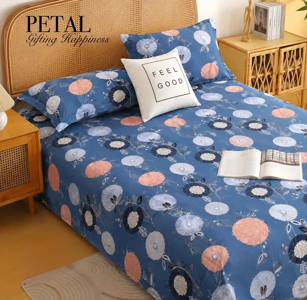 Blue_Floral_Print_King_Size_Bedsheet_Set