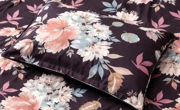 Floral_Print_Black_Flat_Bedsheet