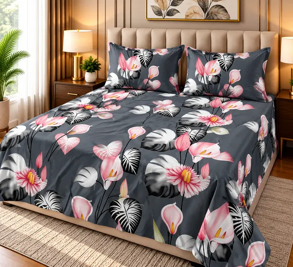 220_TC_Cotton_Blend_Bedsheet_|_Double_Size_Flat_Bedsheet_|_2_Pillow_Covers