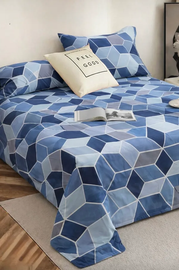 Blue_Geometric_Pattern_Bedsheet_Set