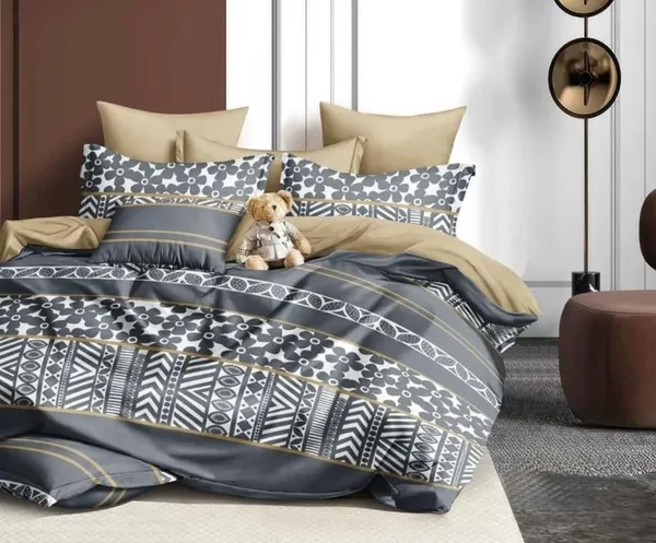Grey_Floral_Geometric_Flat_Bedsheet