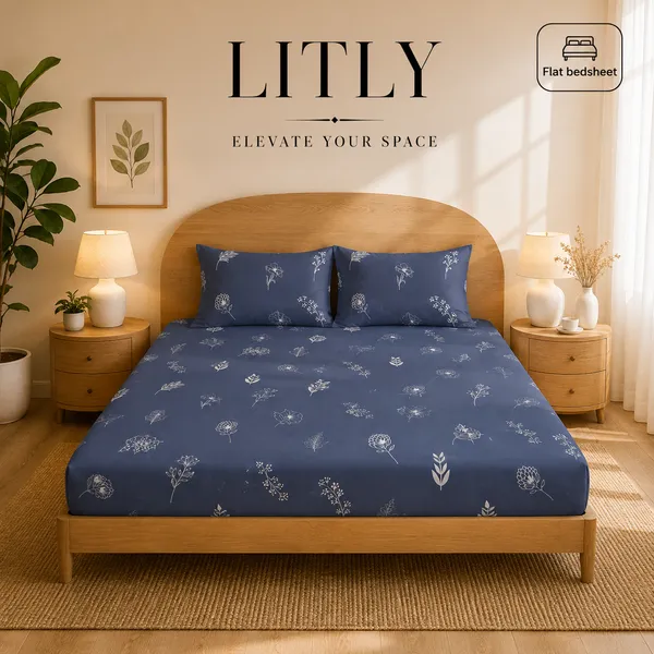 Blue_Botanical_Print_Flat_Bedsheet