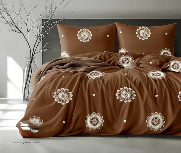Brown_Floral_Print_Flat_Bedsheet