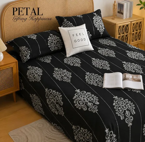 Black_Contemporary_Damask_Print_Bedsheet_Set