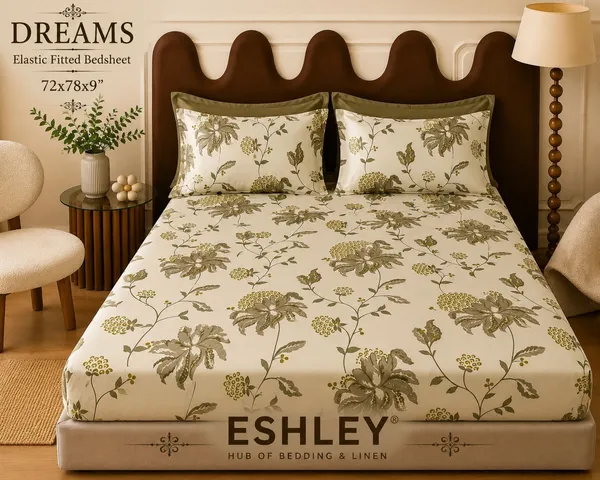 Cotton_Floral_Print_Double_Fitted_Bedsheet_Set