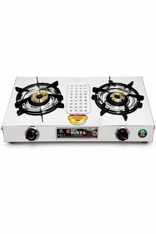 Shiv_Surya_2_Burner_Lpg_Gas_Stove_With_|_High_Efficiency_Burners_|_Stainless_Steel_Body_|_Heavy_Ms_Pan_Support_|_Manual_Ignition_|_Isi_Certified_|