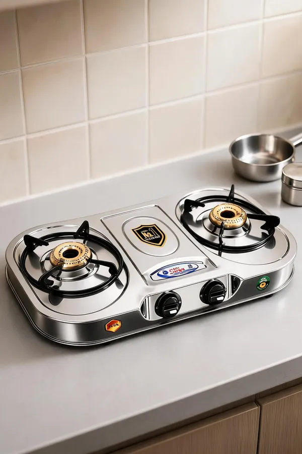 2_Burner_Gas_Stove_Silver_&_Black_Duo