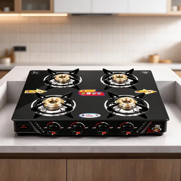 Shiv_Surya_4_Burner_Gas_Stove_|_High_Power_Premium_Indian_Brass_Burner_|_Manual_Ignition_Cooktop_|_Isi_Certified_Toughened_Glass_Gas_Stove_|